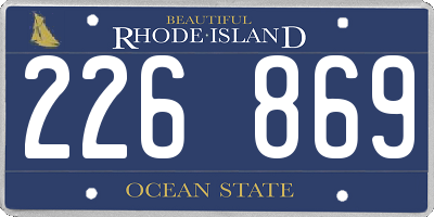 RI license plate 226869
