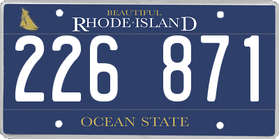 RI license plate 226871