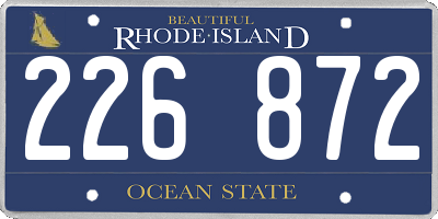 RI license plate 226872
