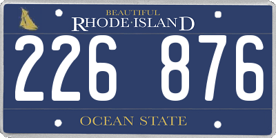 RI license plate 226876