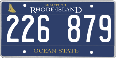 RI license plate 226879