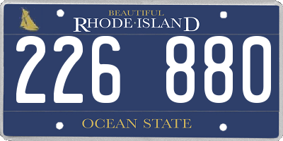 RI license plate 226880