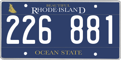 RI license plate 226881