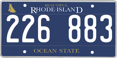 RI license plate 226883