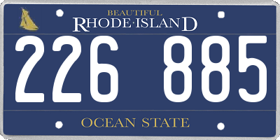 RI license plate 226885