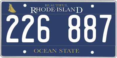 RI license plate 226887