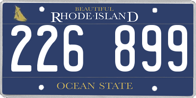 RI license plate 226899