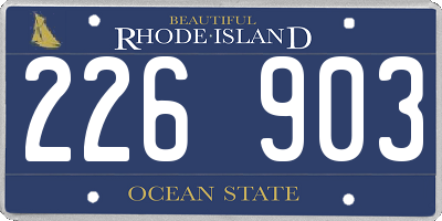 RI license plate 226903