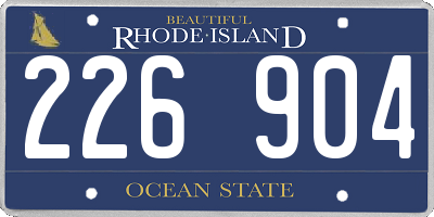 RI license plate 226904