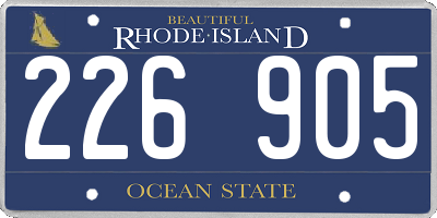 RI license plate 226905