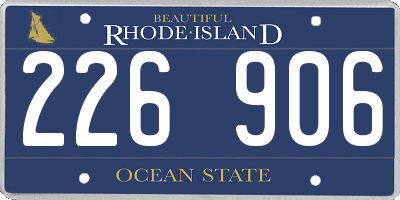 RI license plate 226906