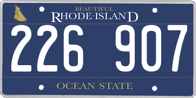 RI license plate 226907