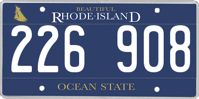 RI license plate 226908