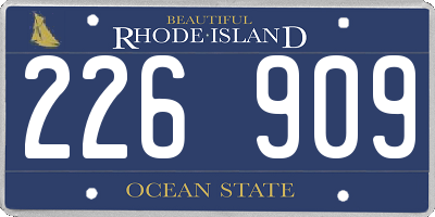 RI license plate 226909