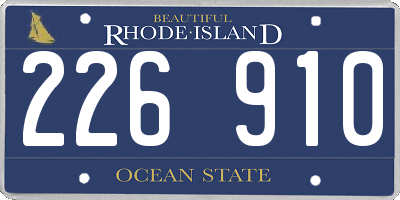 RI license plate 226910