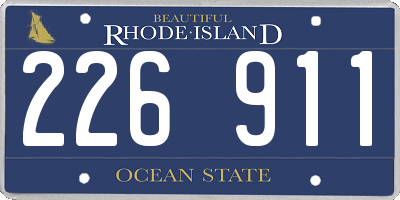 RI license plate 226911