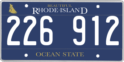 RI license plate 226912