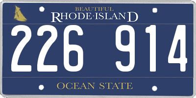RI license plate 226914