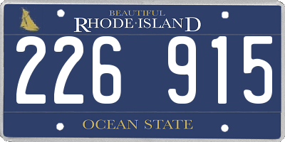 RI license plate 226915