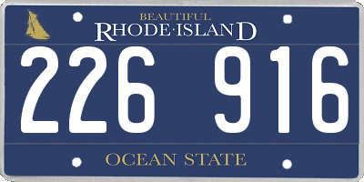 RI license plate 226916