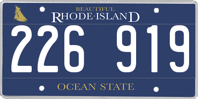 RI license plate 226919