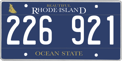 RI license plate 226921