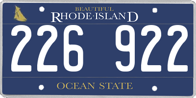 RI license plate 226922
