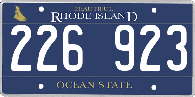 RI license plate 226923