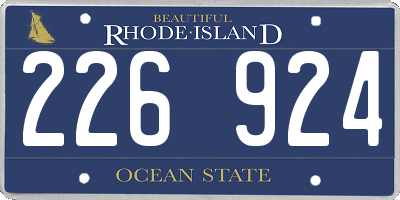 RI license plate 226924