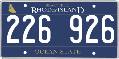 RI license plate 226926