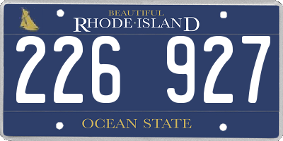 RI license plate 226927