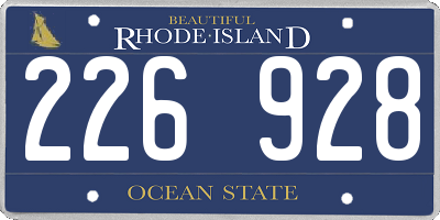 RI license plate 226928