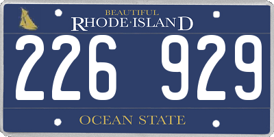 RI license plate 226929