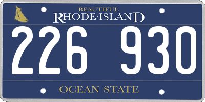 RI license plate 226930