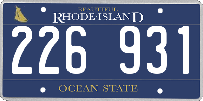 RI license plate 226931