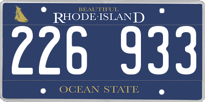 RI license plate 226933