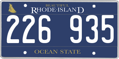 RI license plate 226935