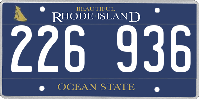 RI license plate 226936