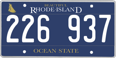 RI license plate 226937