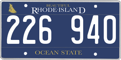 RI license plate 226940