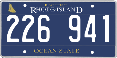 RI license plate 226941