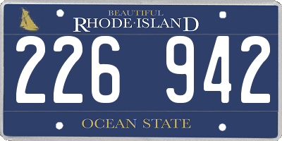 RI license plate 226942