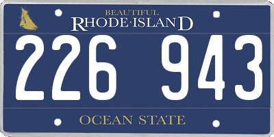RI license plate 226943