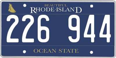 RI license plate 226944