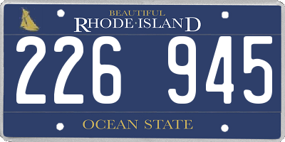 RI license plate 226945
