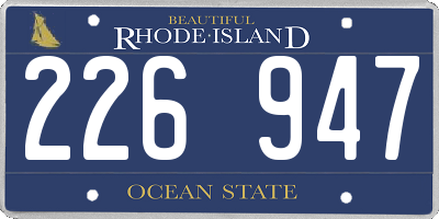 RI license plate 226947