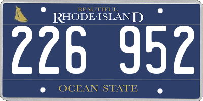 RI license plate 226952