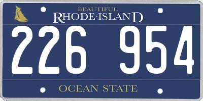 RI license plate 226954