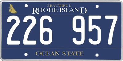 RI license plate 226957