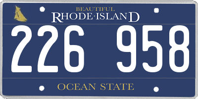 RI license plate 226958